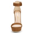 thumbnail image 3 of Sandalias De Plataforma Con Correa De Tobillo De Tacón Alto De Mujer marrón 39, 3 of 7