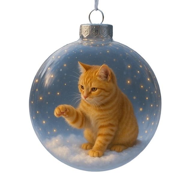 CaiYueKe Christmas Cat Ornaments Set Cute Kitty Tree Decorations Holiday Pet Pendant Collection Festive Animal Decor for Cat Lovers Home Party Supplies