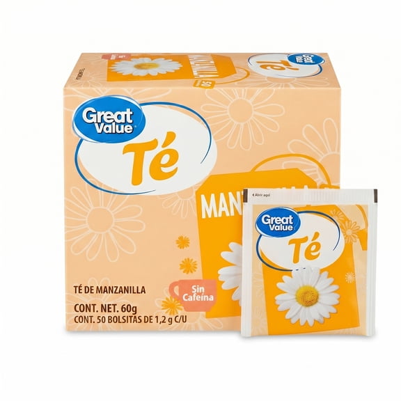 Té Great Value manzanilla 50 pzas