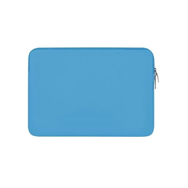 xihbxyly funda para portátil, funda protectora de neopreno suave con cierre de cremallera resistente compatible con portátiles de 14 pulgadas; vista frontal centrada de silueta rectangular con esquinas redondeadas y apariencia azul sólido según imagen, cremallera visible en el lado derecho. También adecuada para guardar documentos o accesorios de viaje en maletín.