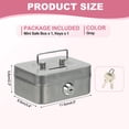 thumbnail image 2 of Caja de Dinero Pequeña, Caja Fuerte Mini, Caja de Ahorro de Dinero con Llaves para Efectivo, Relojes, Joyas y Objetos Personales, Gris, 2 of 6