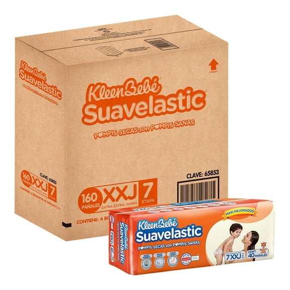 Pañales Kleenbebe Suavelastic Etapa 7 160 piezas