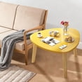 thumbnail image 4 of Mesa triangular curva de madera para sala de estar, mesa de centro triangular curva, mesa de té para balcón, mesa de piso para dormitorio, mesa de alféizar concisa, muebles Anthropologie, decoración d, 4 of 6