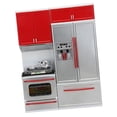 thumbnail image 2 of Estufa de cocina Refrigerador Juguetes de cocina con pilas para 3 años + rojo, 2 of 8