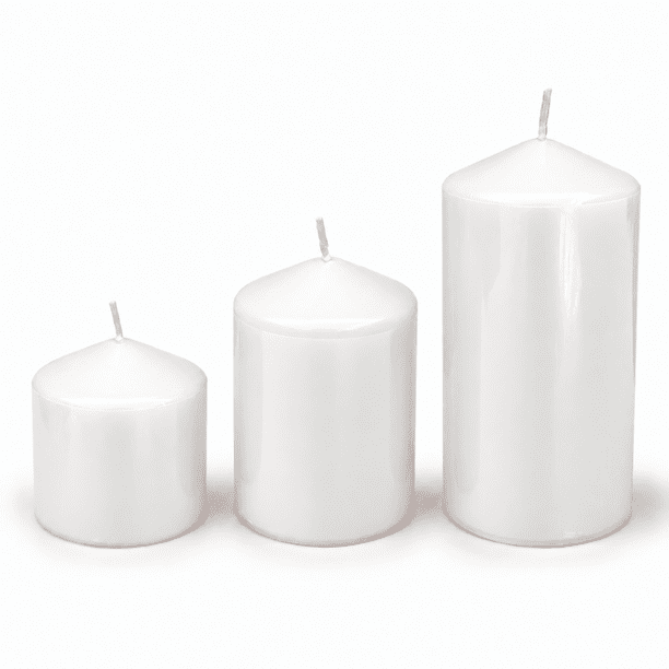 Set de 3 Velas Blancas Decorativas Centro de Mesa Navideño