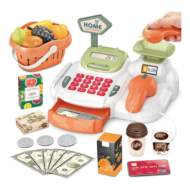 Caja Registradora Infantil Juego De Juguete 36pcs Xtellar Naranja