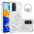 thumbnail image 1 of Funda para Xiaomi Redmi Note 11 4G/Note 11S 4G con Brillo Líquido Flotante, Purpurina, Parachoques y Anillo Giratorio Soporte, 1 of 5
