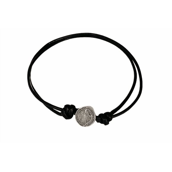 Pulsera San Benito Plata 925 Hilo Ajustable Xtellar Negro