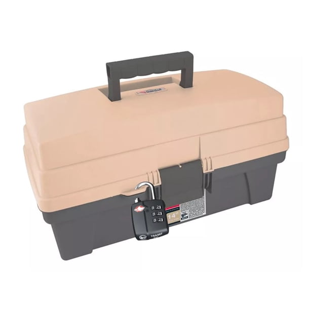 Caja Vanity Santul para Pesca Beige/Cafe Con Candado Combinación