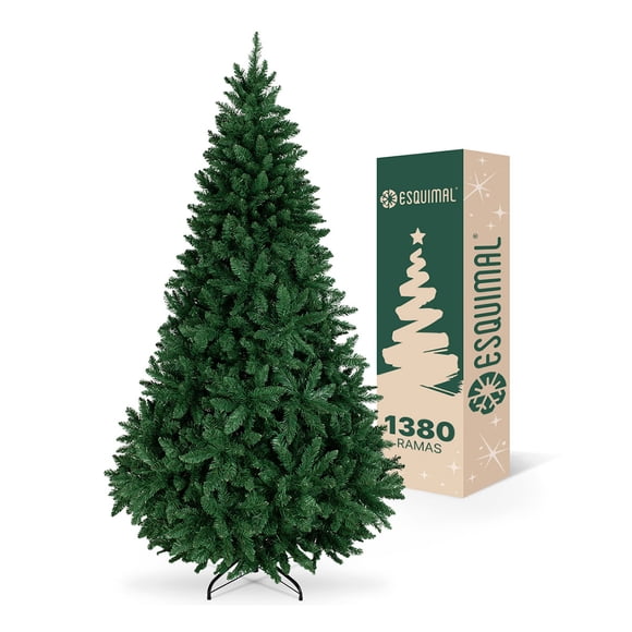 Árbol de Navidad Plegable Pino Navideño Frondoso, Cedro del Himalaya Esquimal (Verde, 2.20 m)