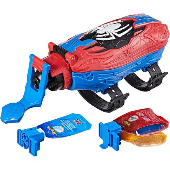 Marvel Spider-Man Lanzador de telarañas Real Webs 2 en 1 con bolsa de agua rojo