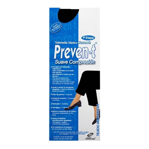 Tobimedia Preven-t para Mujer, Suave Compresión Negro Talla CH