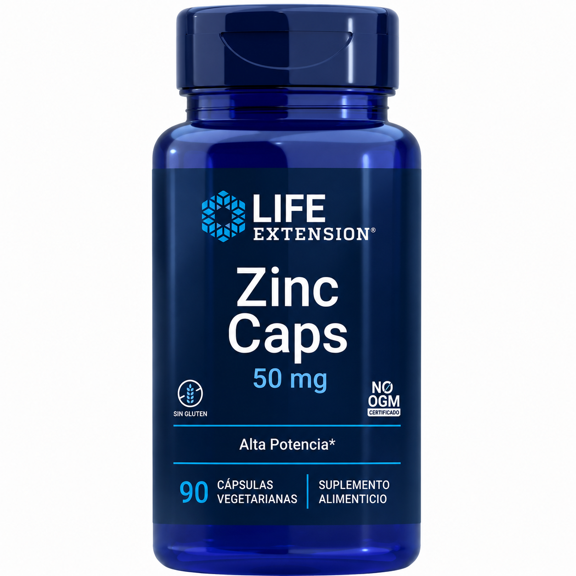 LIFE EXTENSION ZINC 50 MG, 90 CÁPSULAS VEGANAS