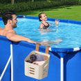 thumbnail image 1 of Cesta de almacenamiento para piscinas elevadas | Portavasos y portajuguetes para piscina | Blanco, gris o amarillo | Organizador colgante para piscinas con estructura y de playa, 1 of 6
