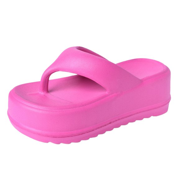 Sandalias de plataforma de verano para mujer, zapatos de mujer, decoración, grosor 7 cm, EVA rosa rojo medio