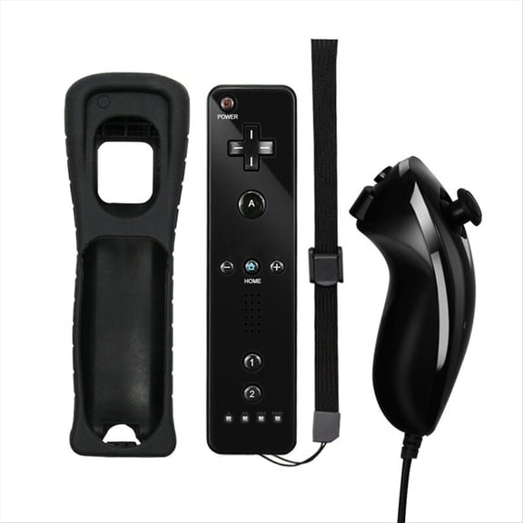 Mando a distancia Motion Plus integrado compatible con el mando Nunchuck de Nintendo Wii. Mando inalámbrico Bluetooth con funda de silicona
