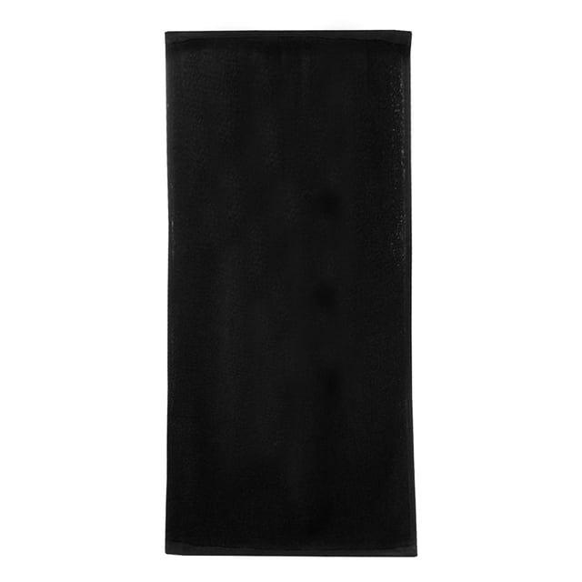feltechelectr toalla de baño de algodón de color negro, de secado rápido y con absorción de agua, 35 x 75 cm Toalla de mano FELTECHELECTR en vista frontal centrada, rectangular 35 x 75 cm, color negro con borde cosido estrecho y textura de felpa de algodón visible; fondo blanco neutro, ideal para baño, gimnasio o spa y que suele usarse también como toalla de viaje o regalo.