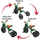 thumbnail image 4 of Triciclo 3 en 1 para Niños con Bastón, Bici y Bicicleta de Balance Plegable Torreta con Luz Soporta hasta 25 kg - Verde, 4 of 8