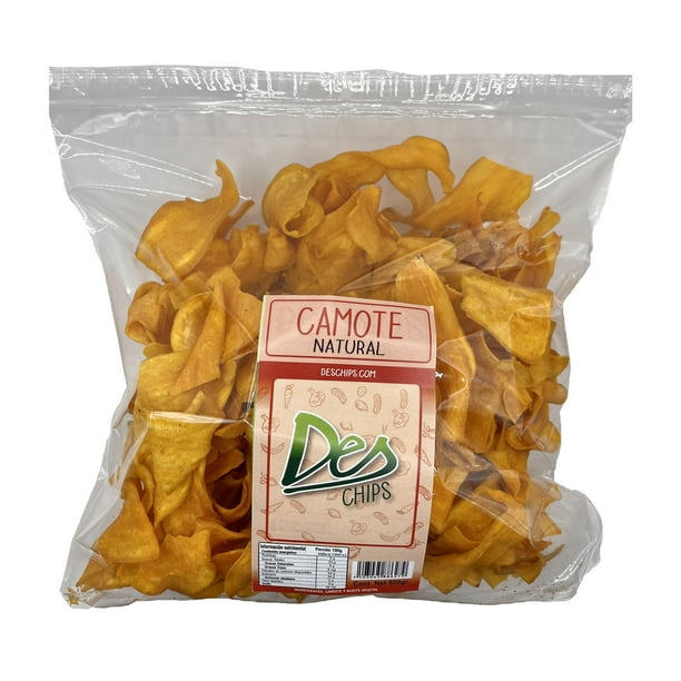500 gr de Chips Botana de Vegetales Horneados Deshidratados, Libres de Gluten, Veganas de 500 gr - Sabor Camote Natural