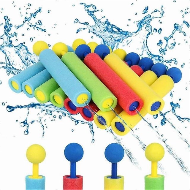 Pistola de agua de espuma para niños (4/8 unidades) - Lanzador de agua para niños, pistola de agua de espuma para niños, niñas y adultos, ideal para la piscina y la playa.