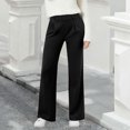 thumbnail image 2 of Amzcrzy Pantalones Vestir Mujer Color Liso S-2XL - Cintura Alta Elástica, Pliegues Frontales, Sin Cremallera, Bolsillos, Para Trabajo Negro, 2 of 5