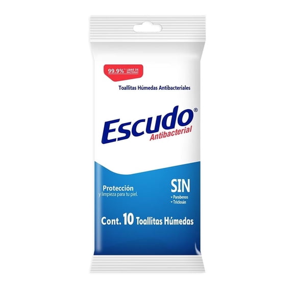 Toallitas húmedas Escudo antibacterial 10 pzas