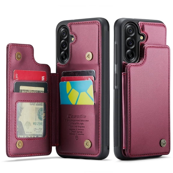 Funda para Samsung Galaxy A56 5G con tarjetero, tipo cartera para hombre y mujer con bloqueo RFID, de cuero resistente, con soporte y cierre magnético, a prueba de golpes para Samsung Galaxy A56