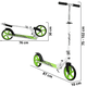 thumbnail image 3 of Scooter Infantil Ajustable con Freno Trasero Ruedas de Goma - Verde, 3 of 5