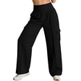 thumbnail image 3 of TaTaai Women's Loose Fit Lounge Trousers Wide Leg Design with Elastic Waist and Two Side Pockets Solid Color Casual Pants for Comfortable Daily Wear Gift, 3 of 9