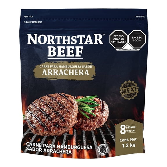 Carne para hamburguesa Northstar Beef sabor arrachera 1.2 kg