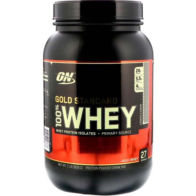 Gold Standard 100% Whey 2Lbs Cookies And Cream Optimum Nutrition. Optimum Nutrition ONGOLDWHEY2LBSCOOKIES