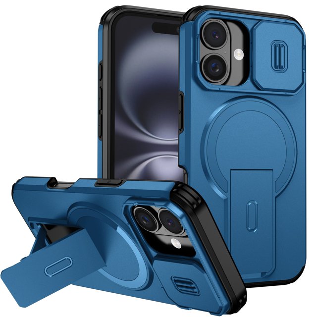 Funda GANGXUN para iPhone 16 – Magnética Antigolpes con Soporte y Protección Doble