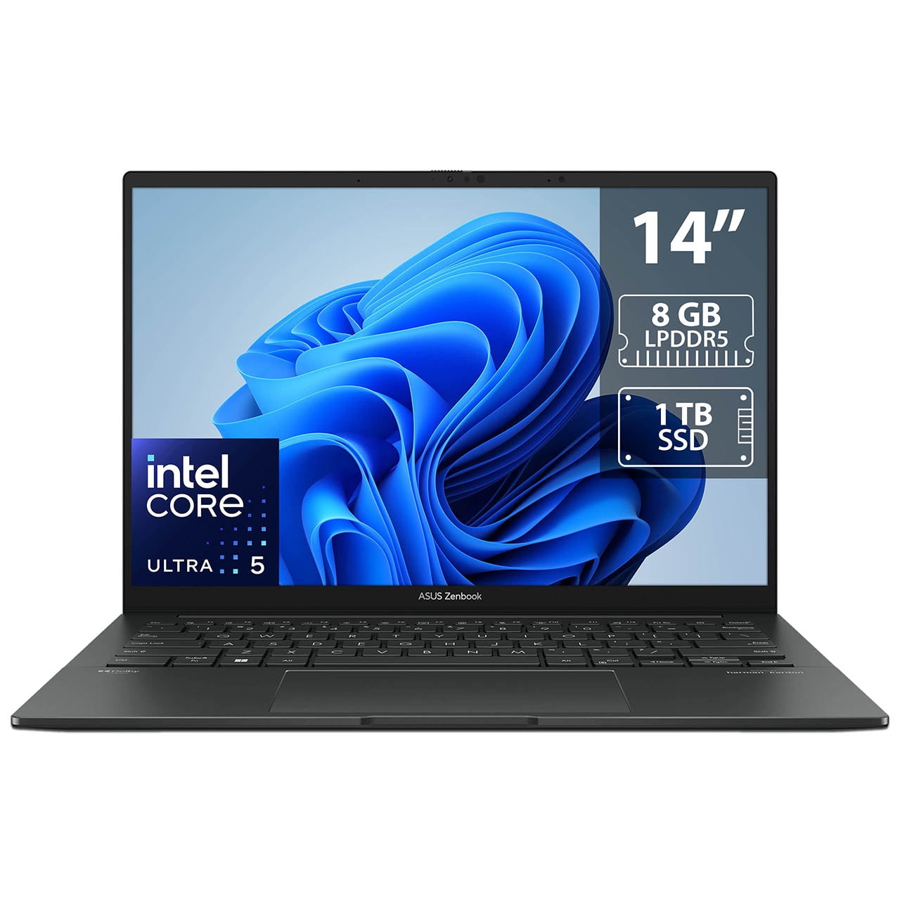 Laptop ASUS Zenbook 14: Intel Core Ultra 5 125H, RAM 8GB LPDDR5, SSD 1TB, Pantalla 14" LED Multi-Touch, Windows 11 Home