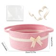 thumbnail image 3 of Cesta de regalo de cuerda de algodón con asas, contenedor de almacenamiento tejido con lazo y bolsa de regalo transparente para regalos navideños., 3 of 7