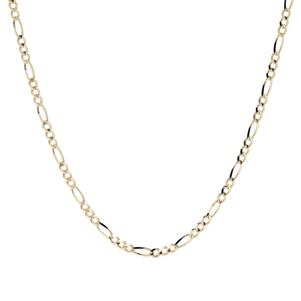 Cadena Italiana Figaro Solida De 10 Quilates 2mm, 45 Cm
