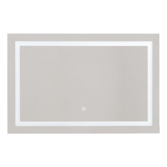 Espejo con luz LED KingsHouse rectangular Encendido Touch Baño Pared blanco 100x3.5x65 cm