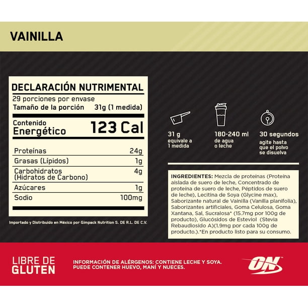 Imagen 6 de Proteína en polvo ON Gold Standard 100% Whey Sabor Vainilla 2LB Optimum