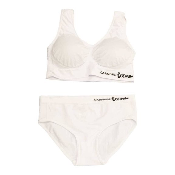 Coordinado Carnival para Niña  con Resorte Tirantes Gruesos Blanco T 16X 2 Piezas