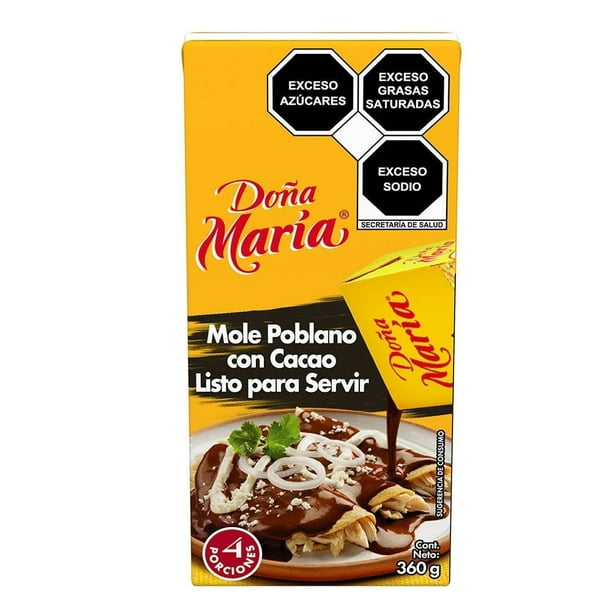 Mole Doña María poblano con cacao listo para servir 360 g