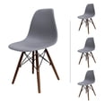 thumbnail image 2 of Set de Comedor Mundo In Cristal 120 cm Oslo y 4 sillas Eames Gris base Nogal Minimalista, 2 of 10