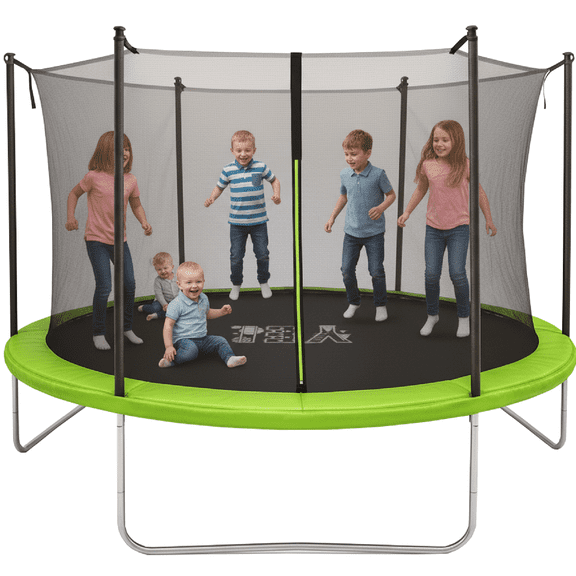 Trampolín Brincolín YEI Verde de 10 Pies con Red de Seguridad y Estructura de Acero 305 cm