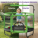 thumbnail image 3 of Trampolín Brincolín Infantil Hurtle, 140cm de Diamentro con Red de Seguridad, Barral de Altura Ajustable 157-168cm, Incluye Saco de Boxeo, Hamaca, Aros y 20 Pelotas, Soporta 55Kg, Interior y Exterior, 3 of 7
