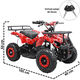 thumbnail image 4 of Cuatrimoto a Gasolina 49cc 2T Suspensión de Resorte Arranque Manual Freno de Disco Carga Máx 50 kg Hasta 40 km/h - Rojo Spider, 4 of 8