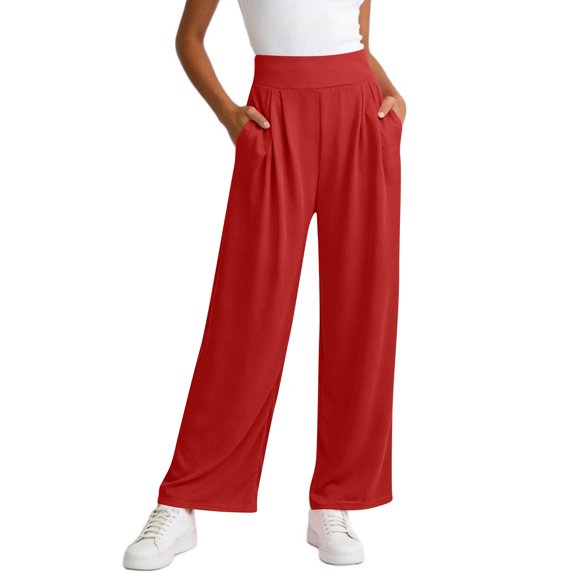 TaTaai Ladies' Elastic High Waist Wide Leg Jeans, Versatile Loose Straight Leg Pants, All Season Casual Fashion Jeans Gift