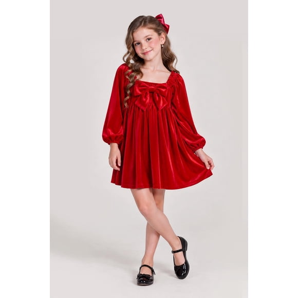 Vestido de niña con moño Roman Fashion /Kids 57901 (Rojo) rojo EG