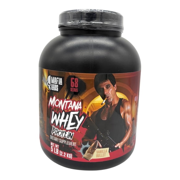 *Montana Whey Protein Mafia Labs – Proteína de Suero en Polvo Sabor Vainilla | 5 lb (2.2 kg) | 68 Porciones* suplemento