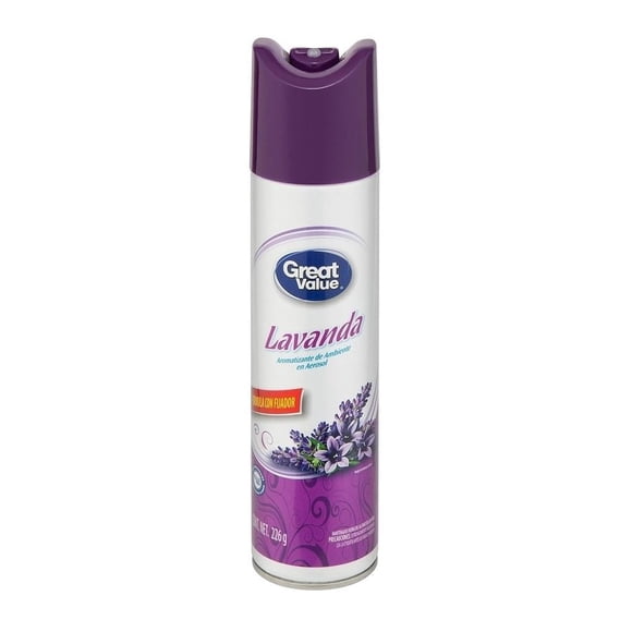 Aromatizante ambiental Great Value en aerosol lavanda 226 g