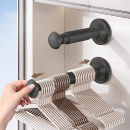 Organizador de Perchas | Soporte Extensible, Ajustable y Apilable para Lavadora y Secadora | Beige | Diseño con Ventosas Que Ahorra Espacio | Capacidad para 15-20 Perchas | Paquete de 2