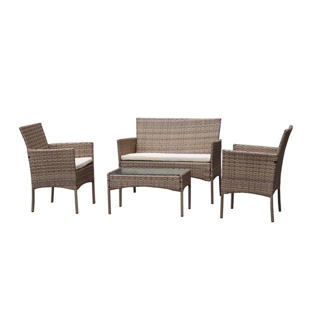 Set de Jardín de Rattan Mainstays 4 Piezas Beige