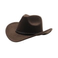 thumbnail image 4 of Sombrero de vaquero elegante sombrero de para la fiesta de la fiesta del festival de cosplay mujeres hombres Marrón, 4 of 8